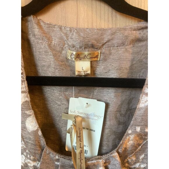 April Cornell | NWT Gold Brocade Babydoll Shift Dress | Large - Picture 3 of 8